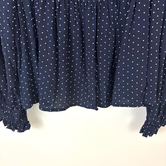 NWT GAP Black/Polkadot Rayon Square Neck Off Shoulder Peplum Peasant Top (XXL) - Picture 9 of 15
